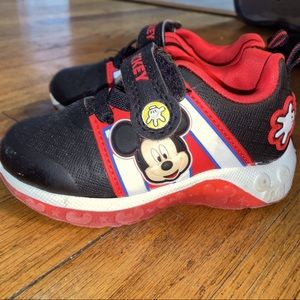 Toddler size 7 Mickey Mouse sneakers. Worn maybe 3x before he grew out of them